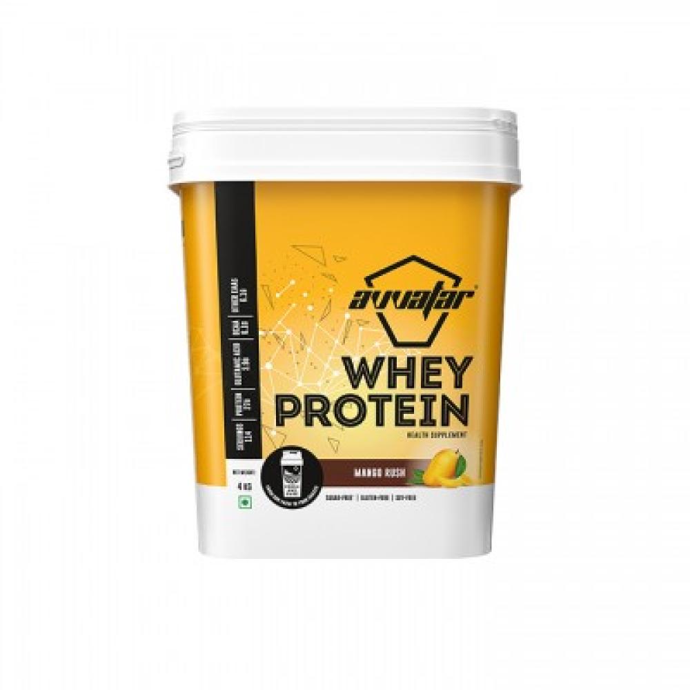 AVVATAR - WHEY PROTEIN |4KG | MANGO RUSH FLAVOUR | MADE WITH 100% FRESH COW'S MILK